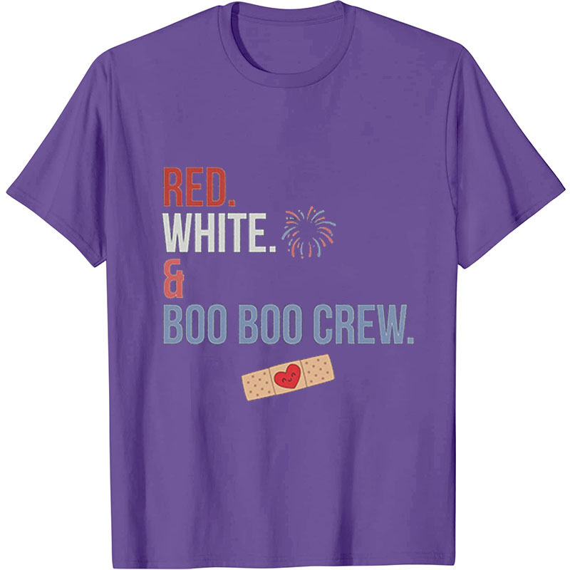 Red White And Boo Boo Crew Nurse T-Shirt