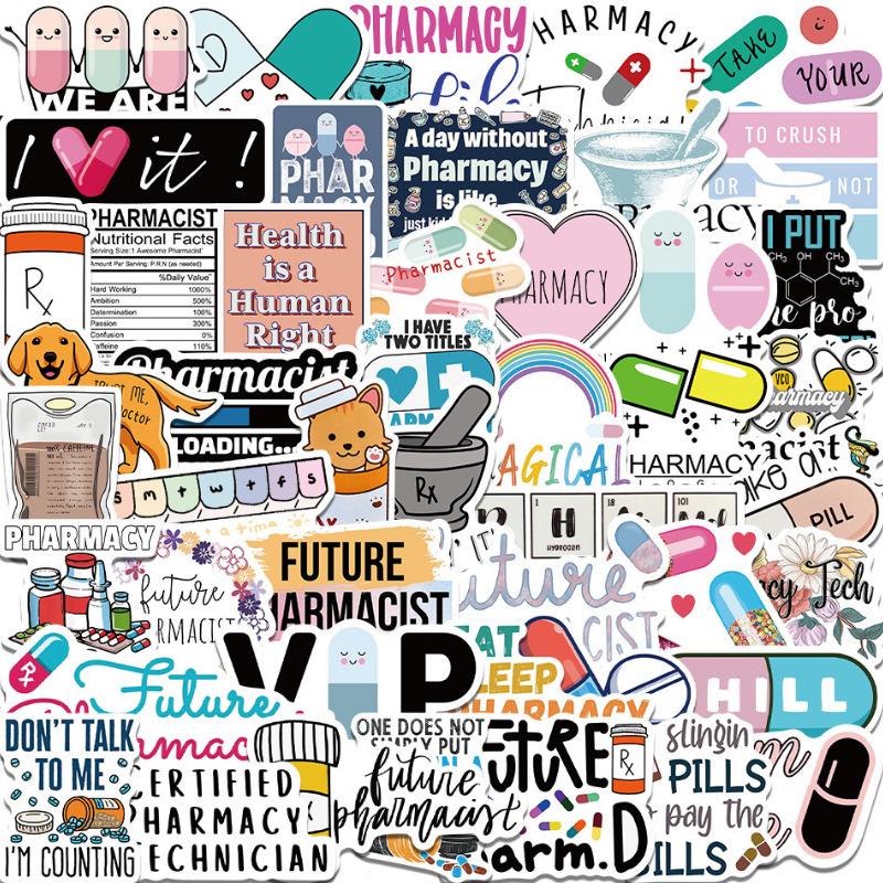 50PCS Veterinary Hospital Pharmacist Nurse Stickers
