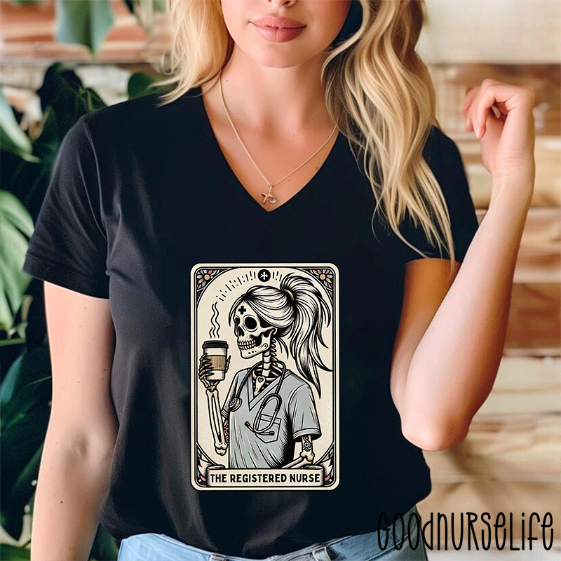 The Registered Nurse Female V-Neck T-Shirt
