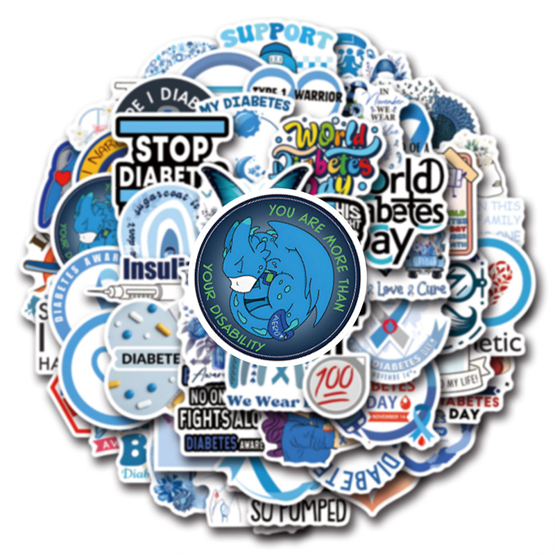 50PCS World Diabetes Day Nurse Stickers