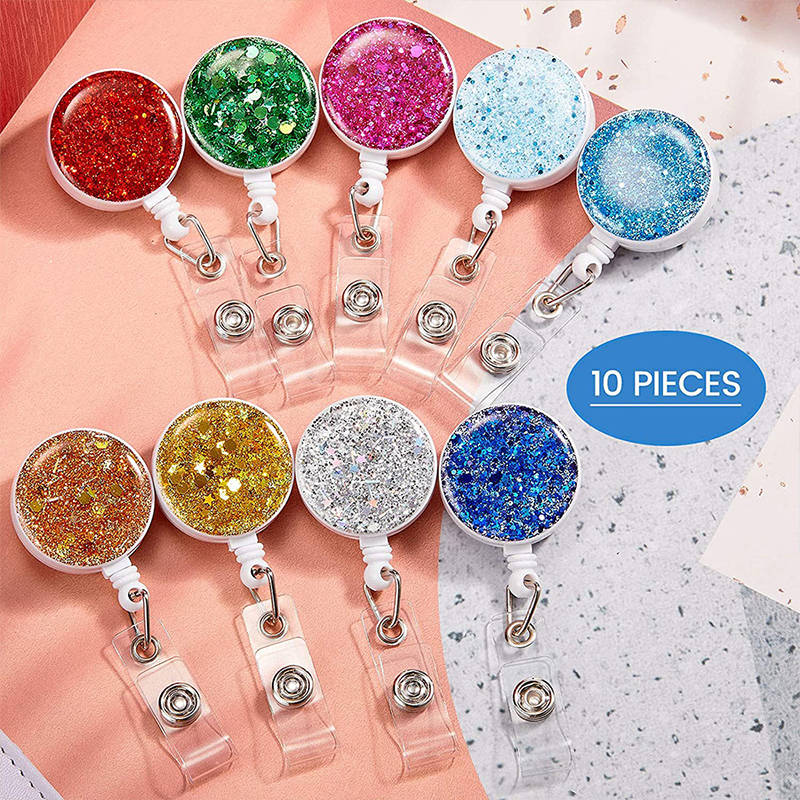 Glitter Round Nurse Badge Reel