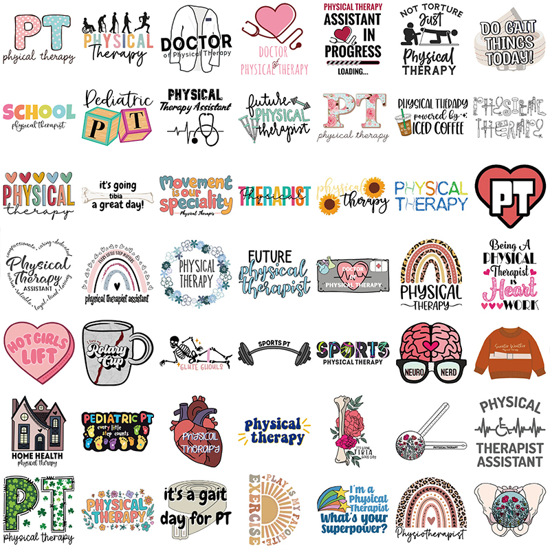 50PCS Cartoon Physical Therapy Stickers
