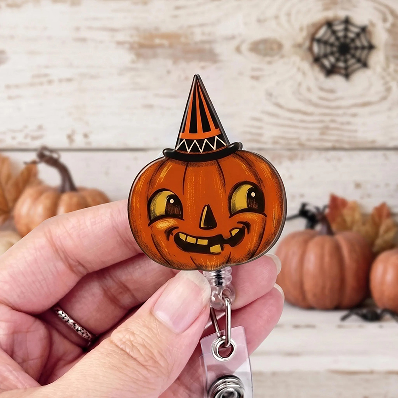Vintage Retro Halloween Character Badge Reel