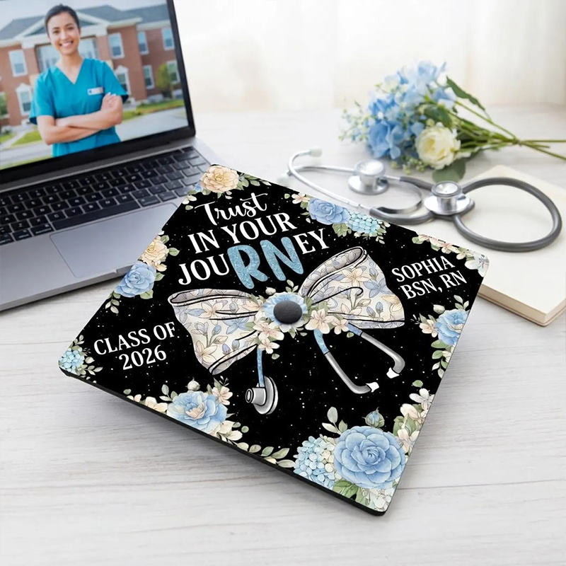 Personalized Trust In Your Journey Nurse Graduation Topper