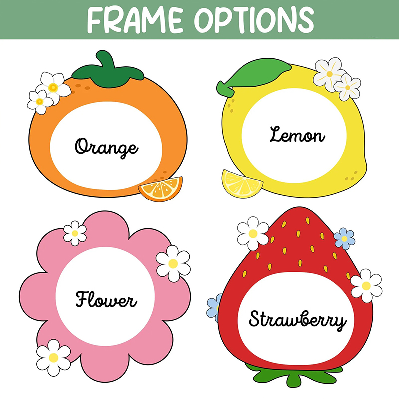 Personalized Photo Fruits Frame Nurse Badge Reel