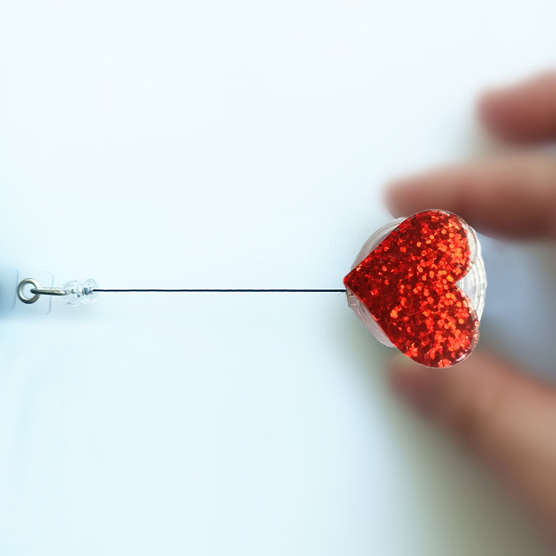Glitter Heart Nurse Badge Reel