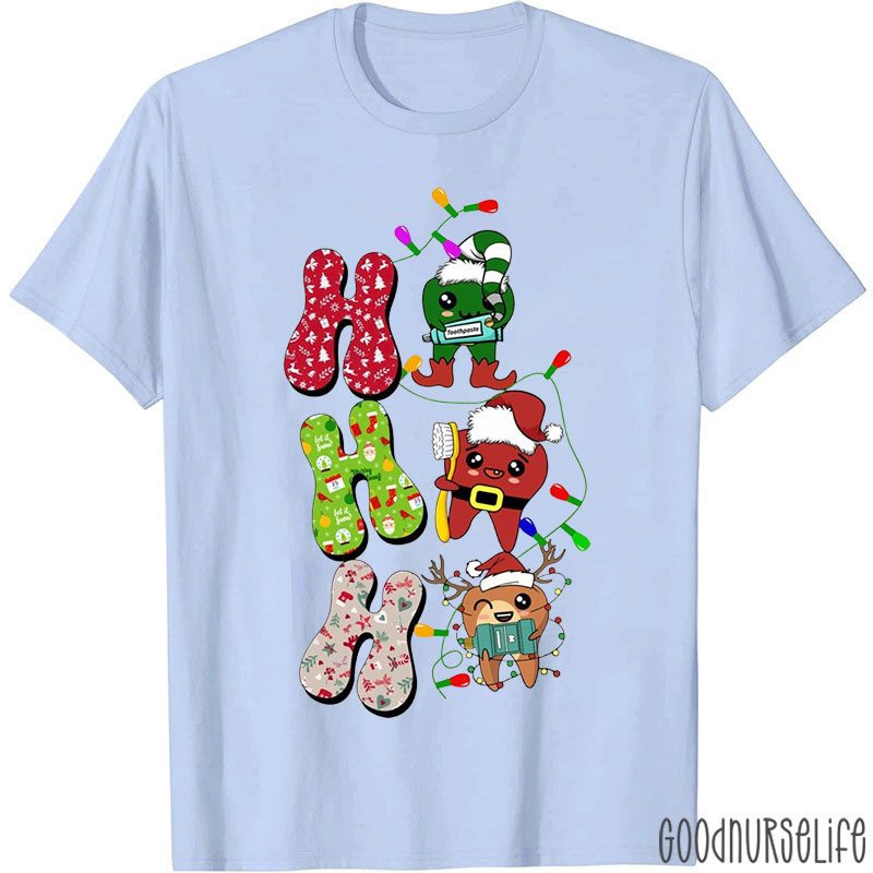 Hahaha Tooth Christmas Nurse T-shirt