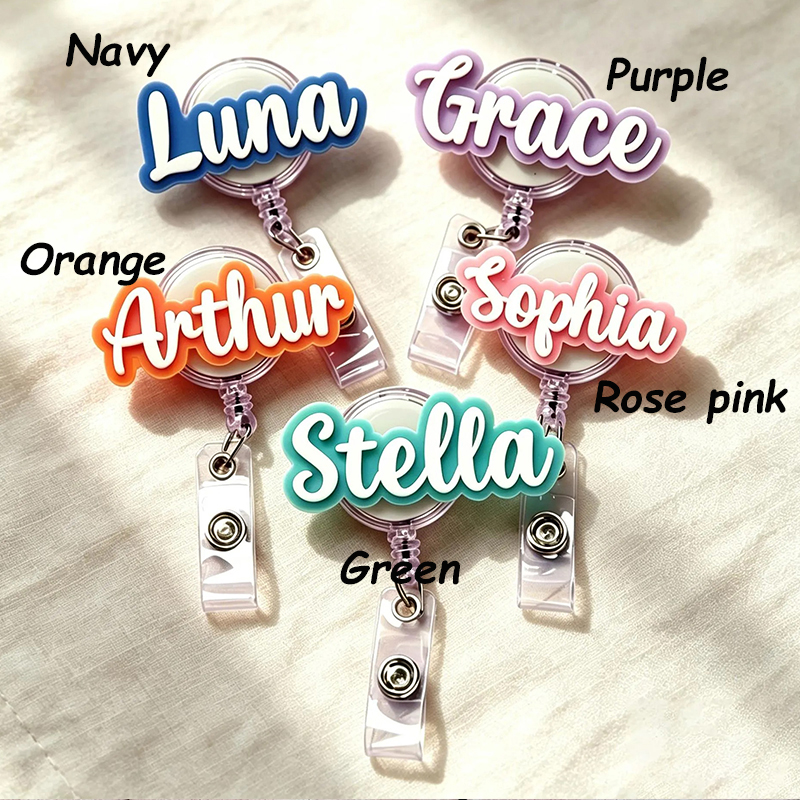 Personalized Colorful Name Nurse Badge Reel