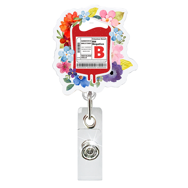 Flower Infusion Bag Nurse Badge Reel