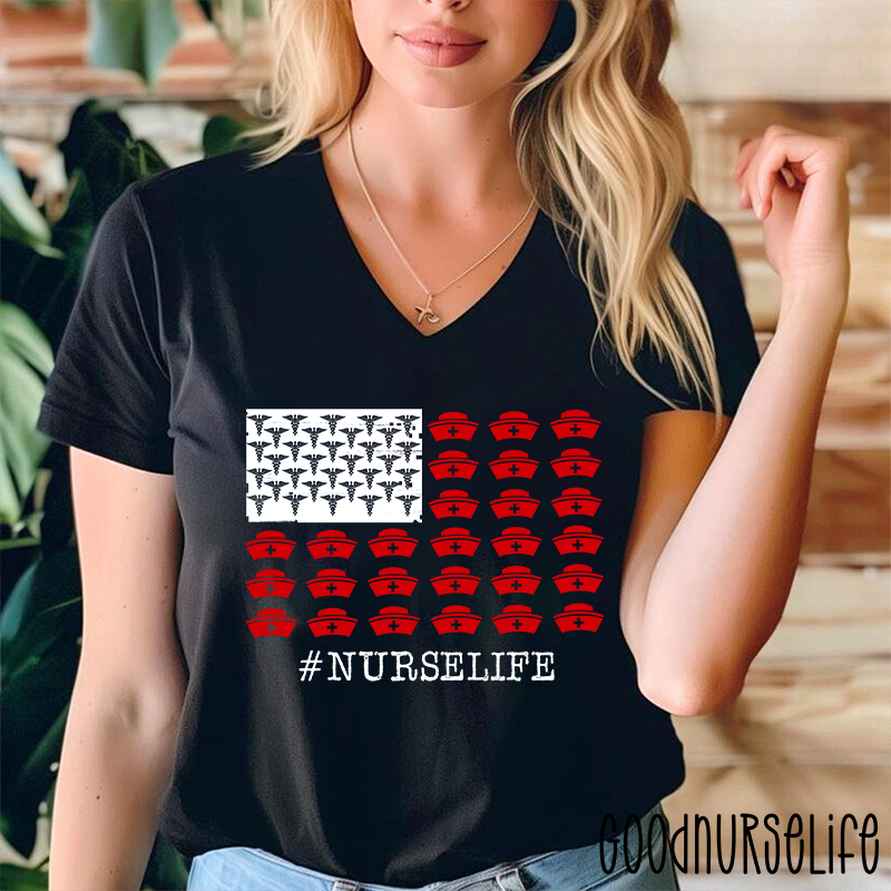 This Is The Life Of A Nurse Female V-Neck T-Shirt