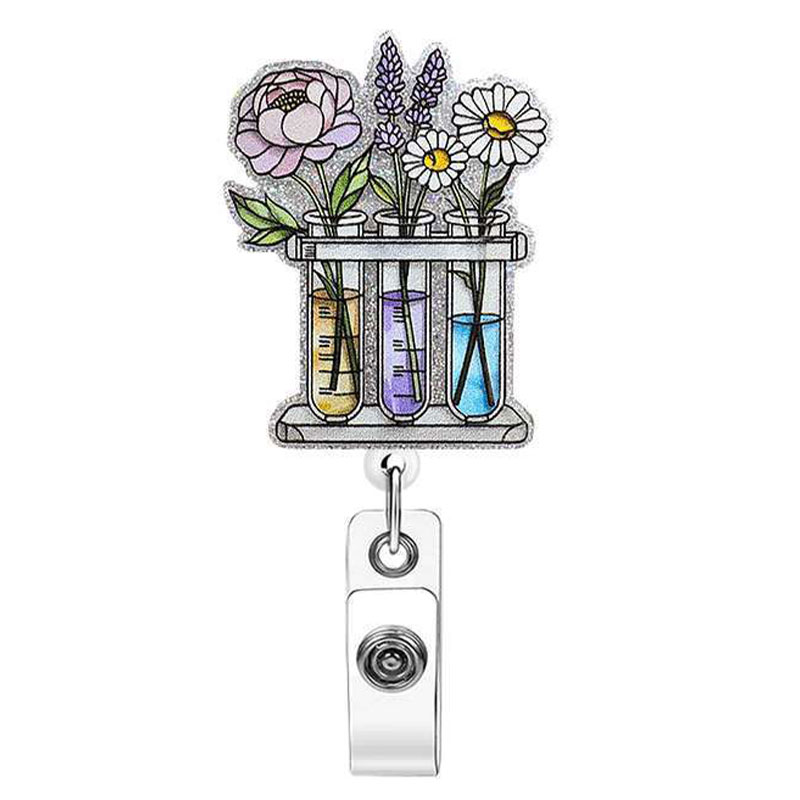 Lab Flower Badge Reel