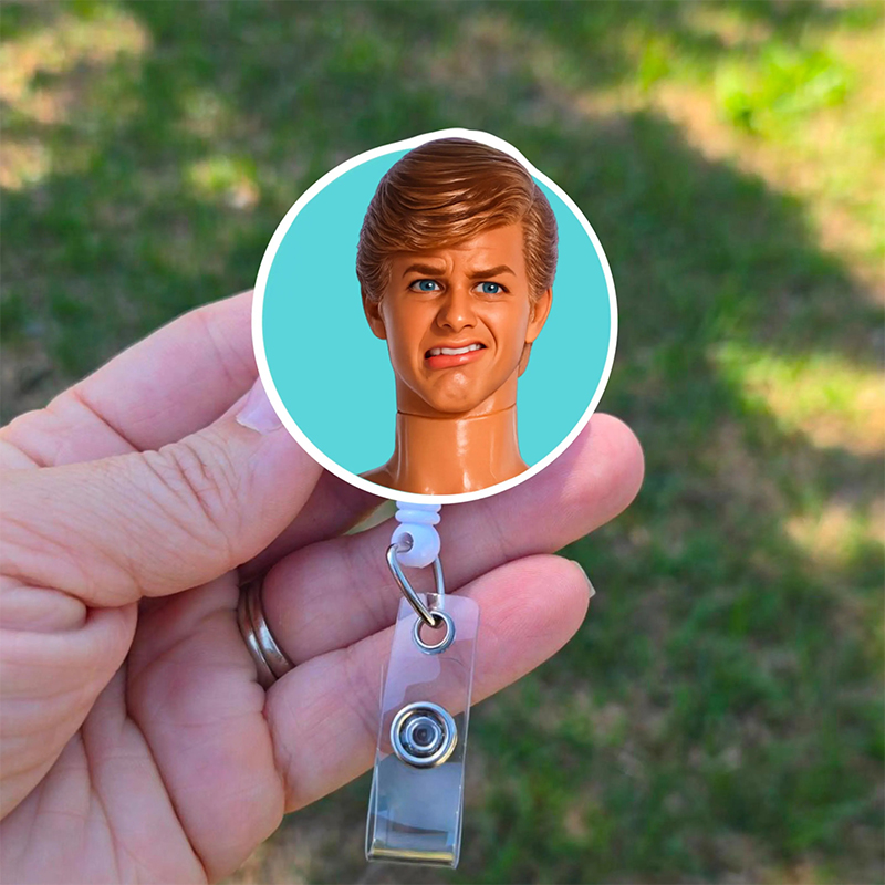 Male Cringe Doll Nurse Badge Reel