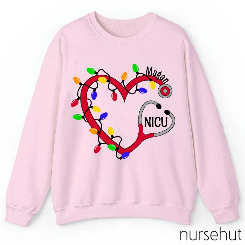 Personalized Christmas Lights Nurse Sweatshirt