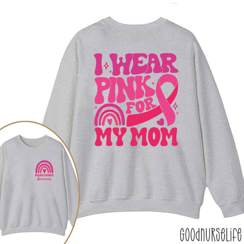 Personalized I Wear Pink Breast Cancer Awareness Nurse Two Sided Sweatshirt