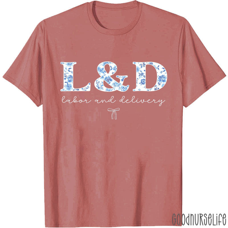 Personalized Blue Floral Neonatal Intensive Care Unit Nurse T-Shirt