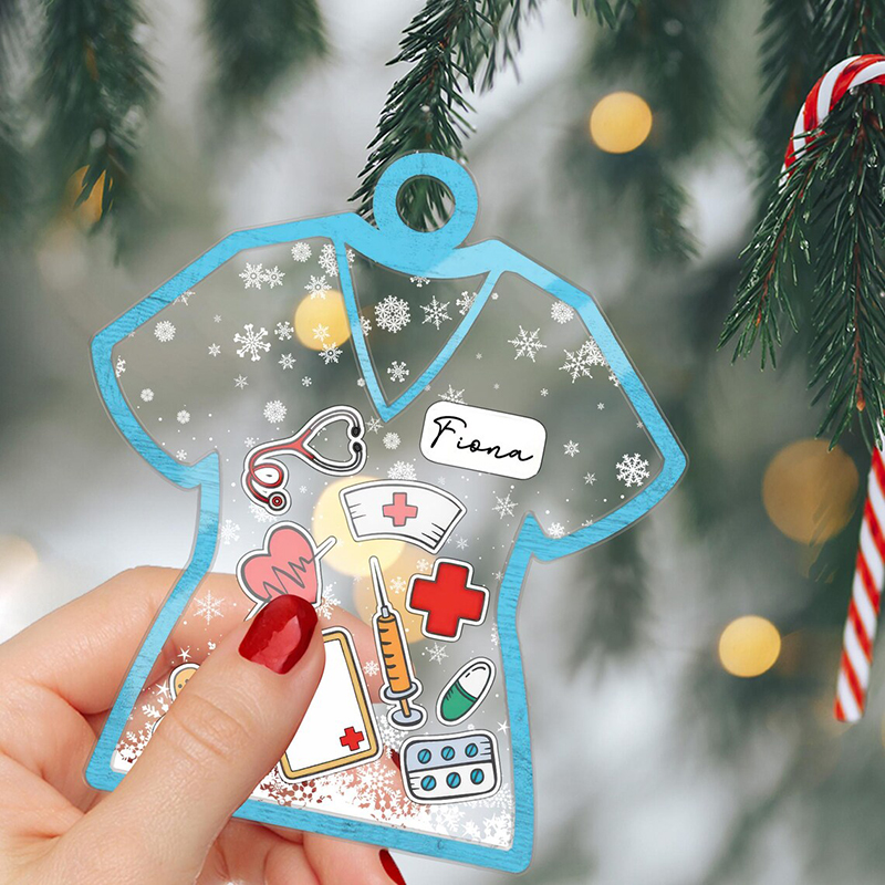 Personalized Name Nurse Medical Christmas Shaker Ornament