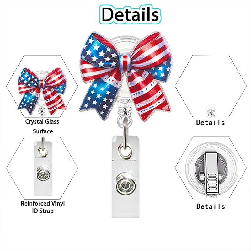 American Independence Day Nurse Badge Reel