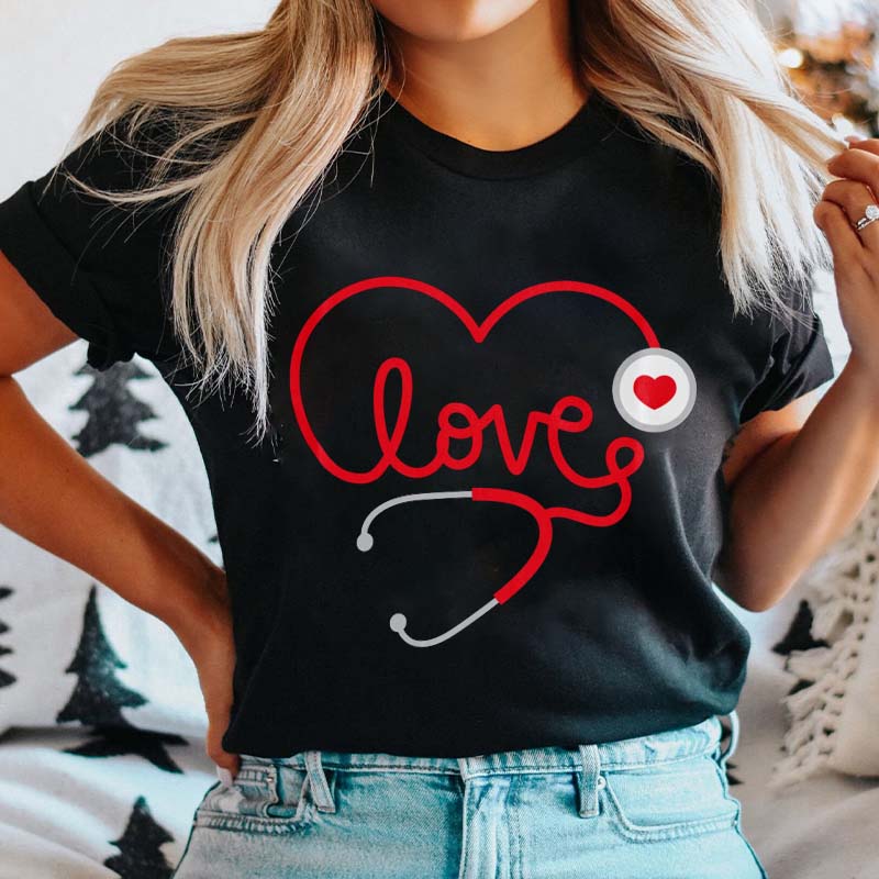 Stethoscope Heart Nurse T-Shirt