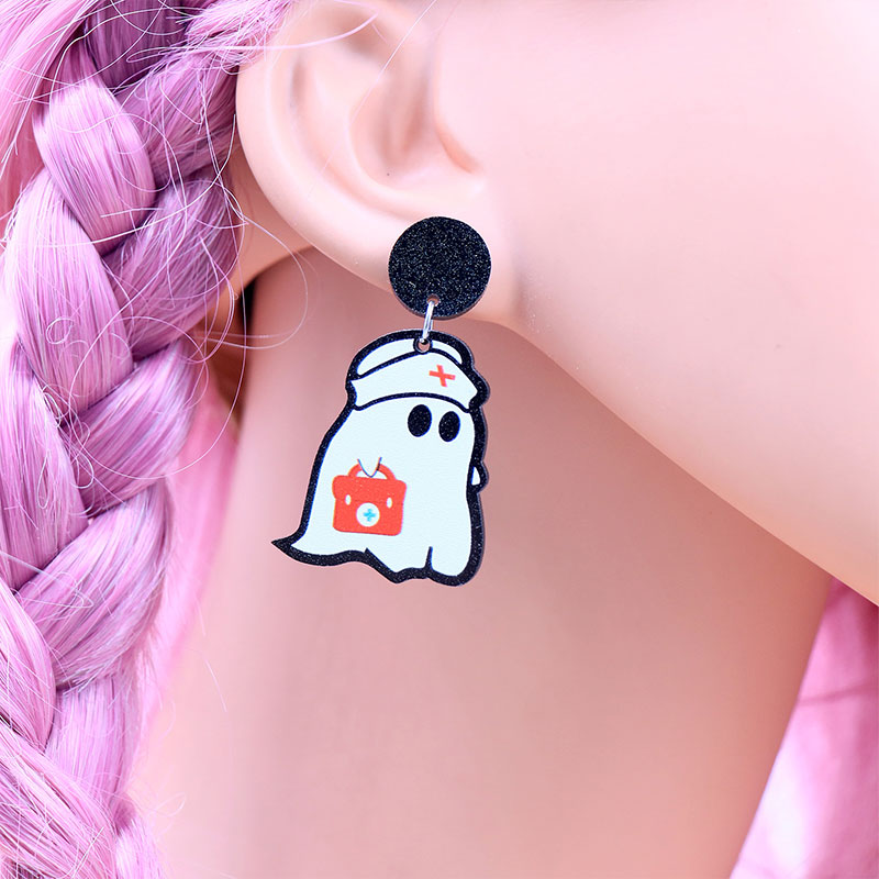 The Little Ghost Nurse Acrylic Earrings