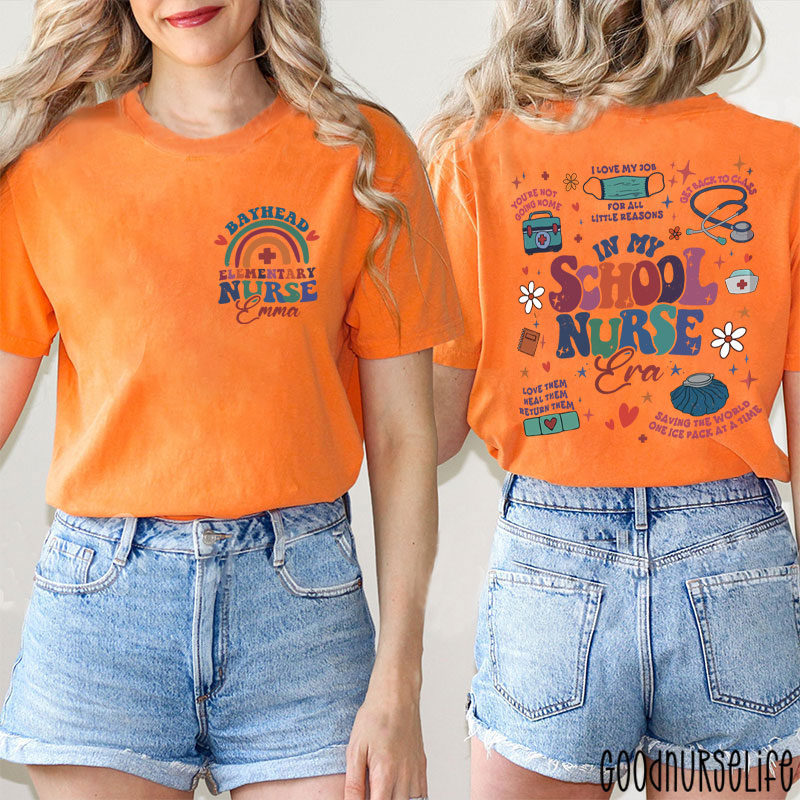 Personalized In My School Nurse Era Two Sided T-Shirt