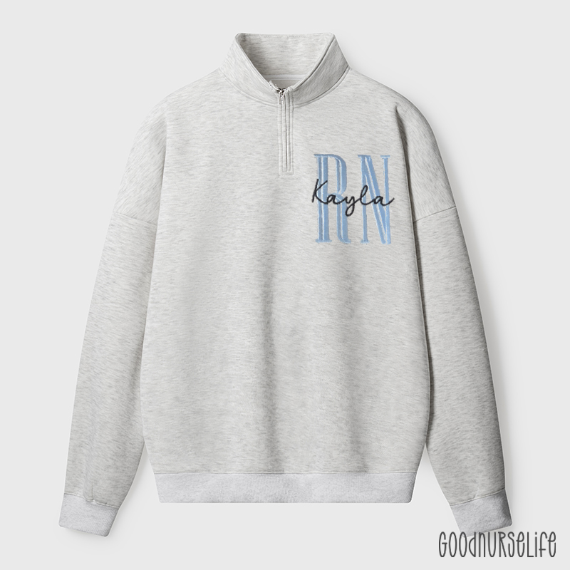 Personalized Name And Job Title Nurse Quarter Zip Sweatshirt