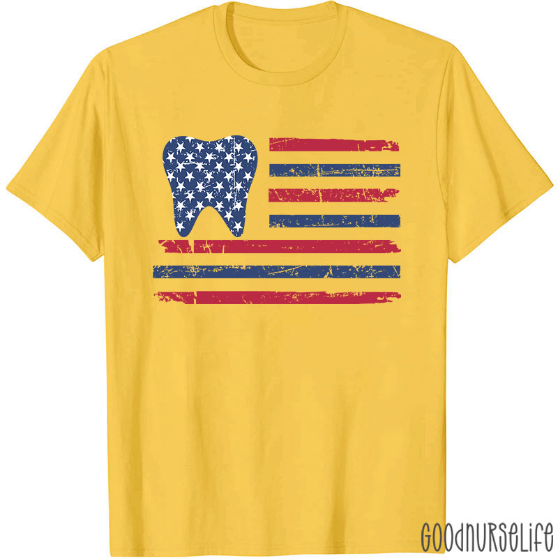 4Th Of July Dental Hygienist Patriotic Tooth T-Shirt