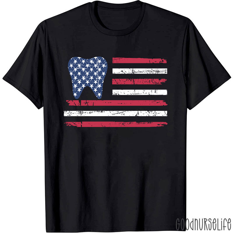4Th Of July Dental Hygienist Patriotic Tooth T-Shirt