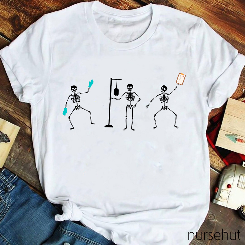 Dancing Skeleton Nurse T-Shirt
