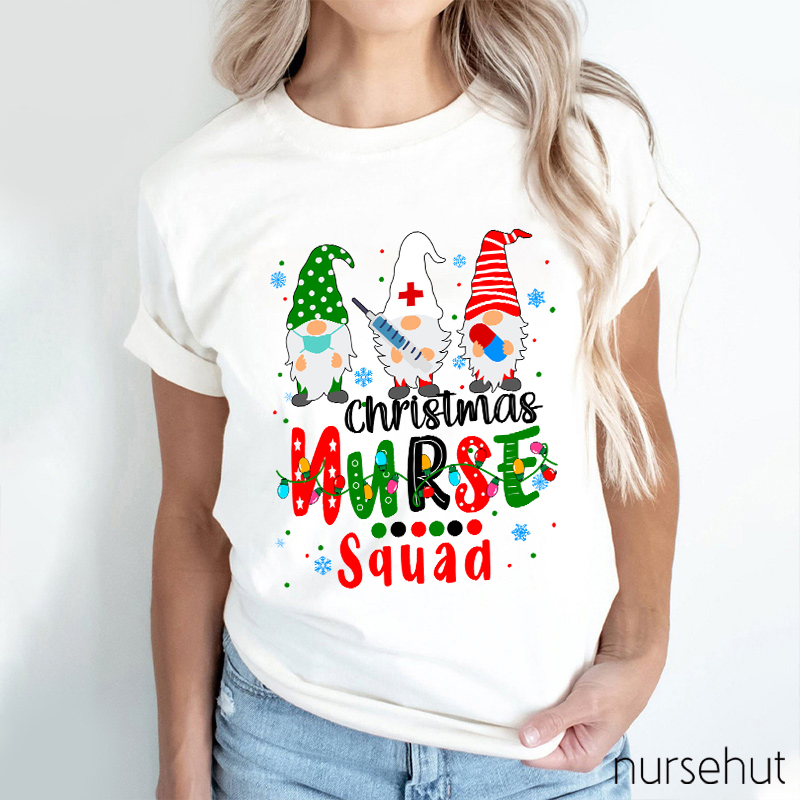 Christmas Gnome Nurse Squad Nurse T-Shirt