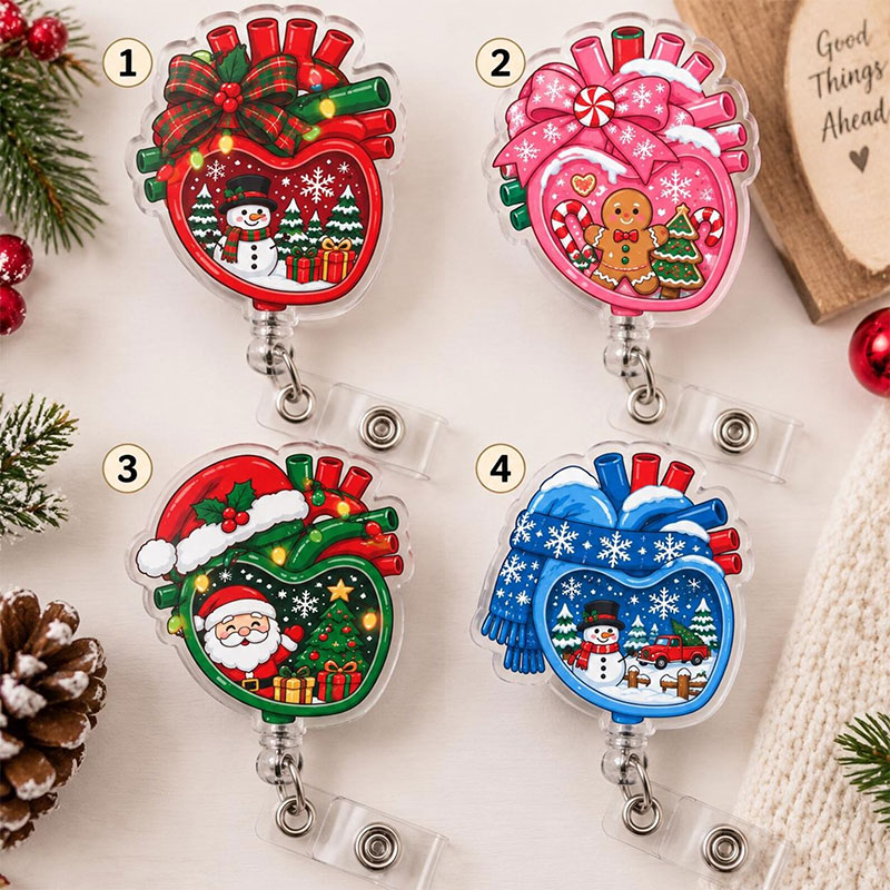 Cardiac Christmas Vibe Badge Reel