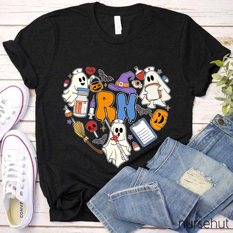 Personalized Pumpkin Soul Skeleton Halloween Nurse T-Shirt