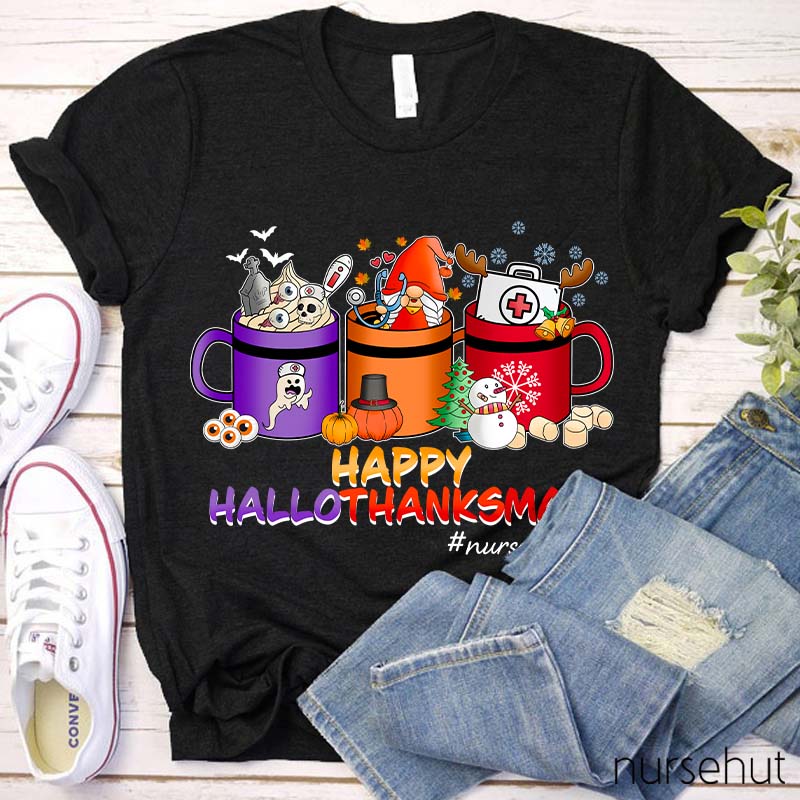Happy Hallothanksmas Nurse T-Shirt