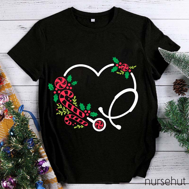 Christmas Stethoscope Nurse T-Shirt