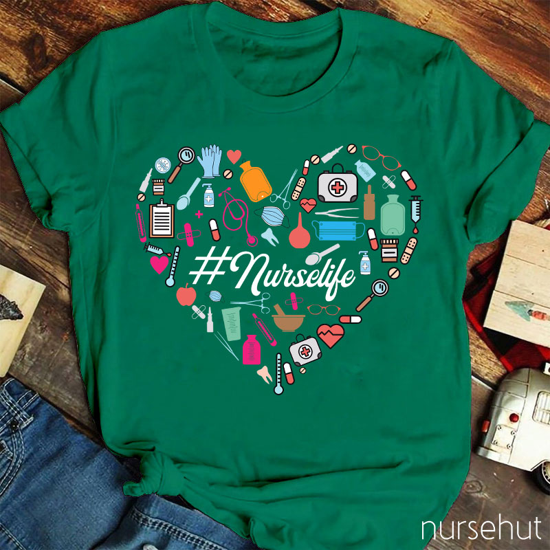 Nurselife Heart Nurse T-Shirt