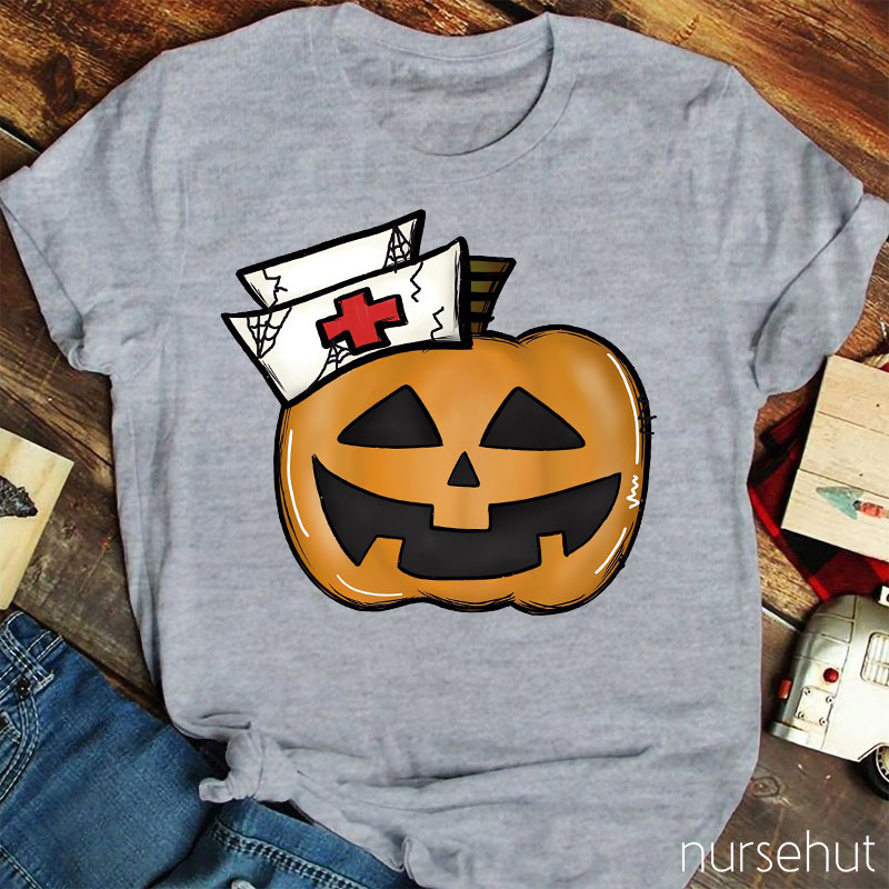 Halloween Pumkin Nurse T-Shirt