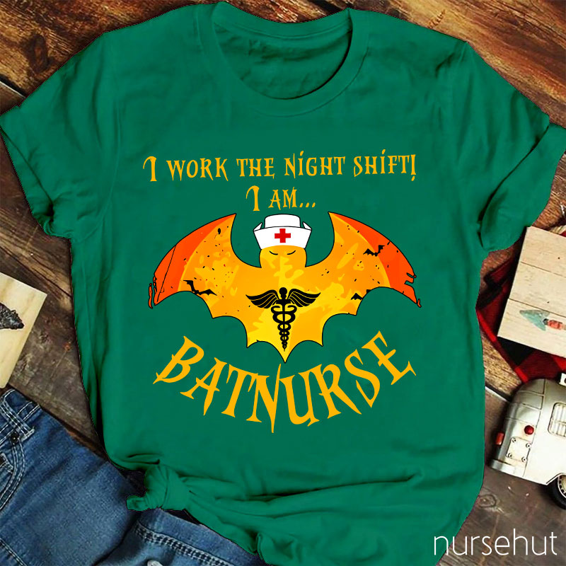 I Work The Night Shift Nurse T-Shirt