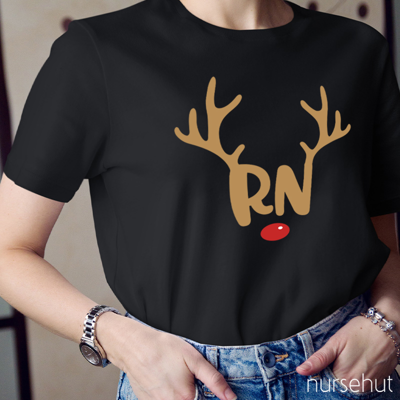 Personalized The Red Nosed Elk Nurse T-Shirt
