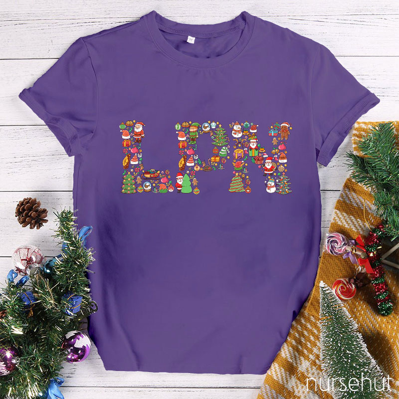 Personalized Christmas Element Nurse T-Shirt