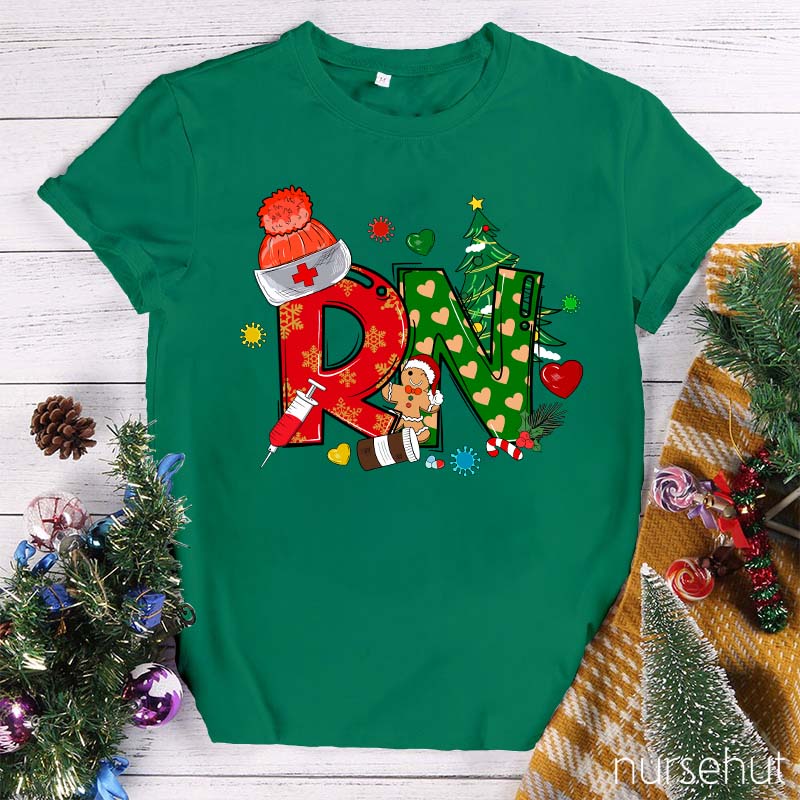 Personalized Christmas Element Nurse T-Shirt
