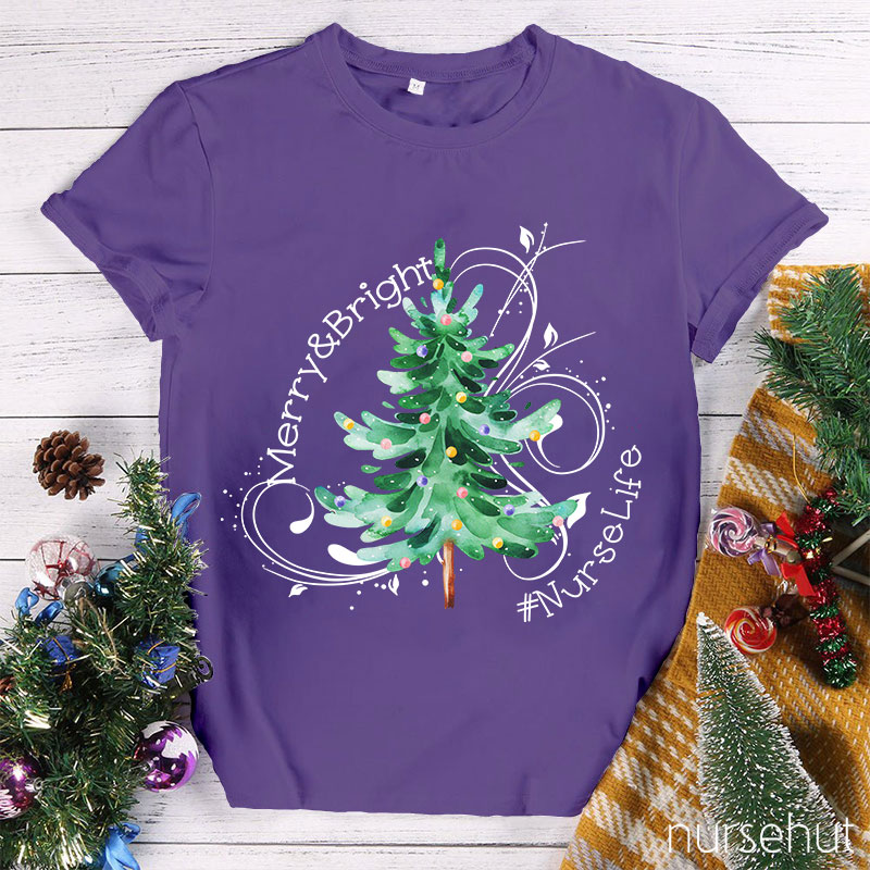 Merry And Bright Nurse T-Shirt