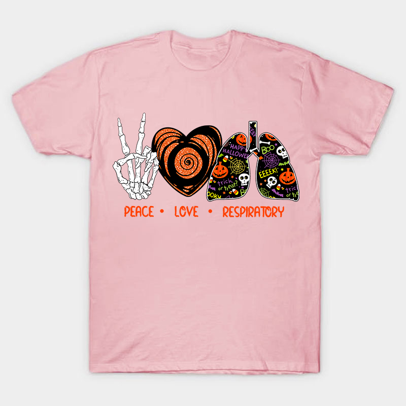 Peace Love Respiratory Nurse T-Shirt