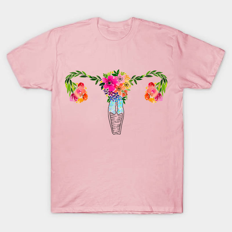 Uterus Flowers Bloom Nurse T-Shirt