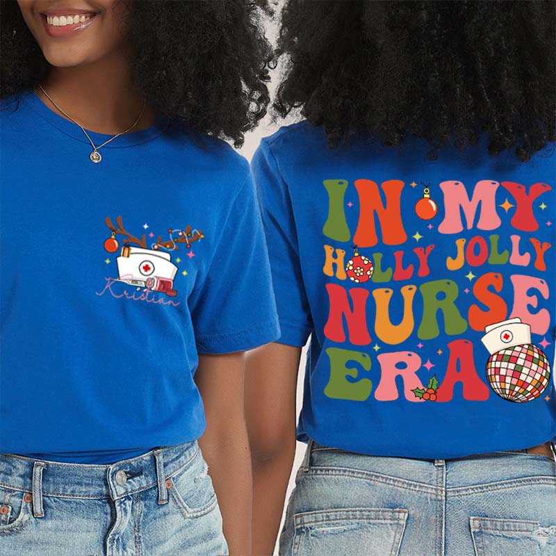Personalized In My Merry And Bright  Era Nurse Two Sided T-Shirt