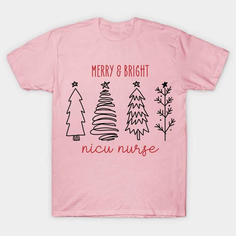 Merry And Bright Nicu Nurse T-Shirt