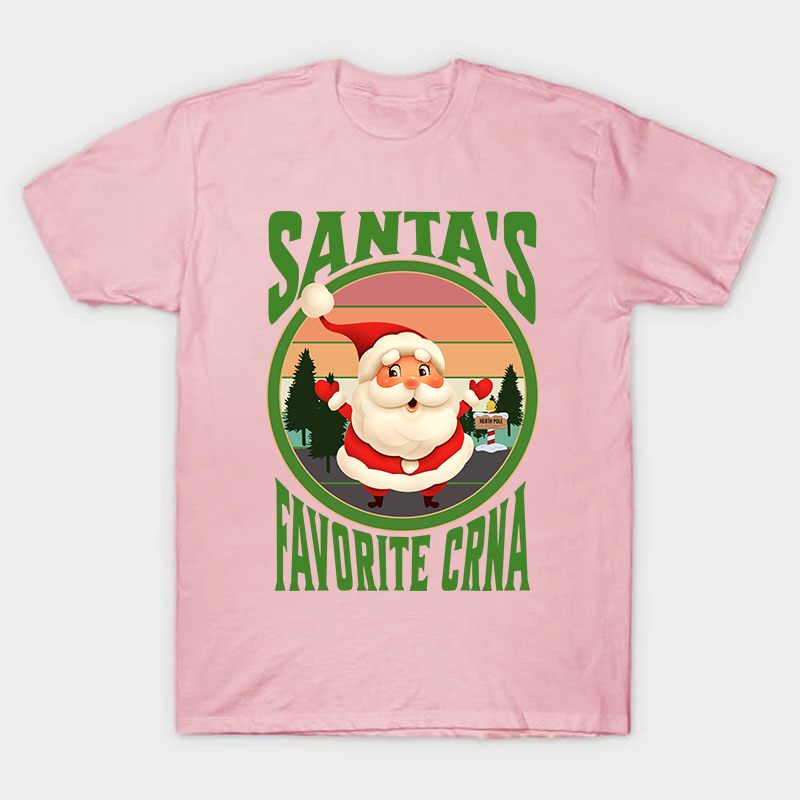 Santa's Favorite CRNA Nurse T-Shirt