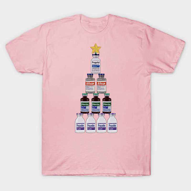 Medicine Bottle Christmas Tree Nurse T-Shirt