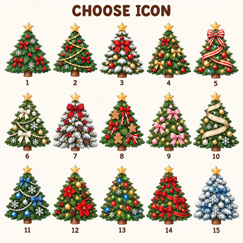 Personalized Sweet Festive Christmas Tree Badge Reel