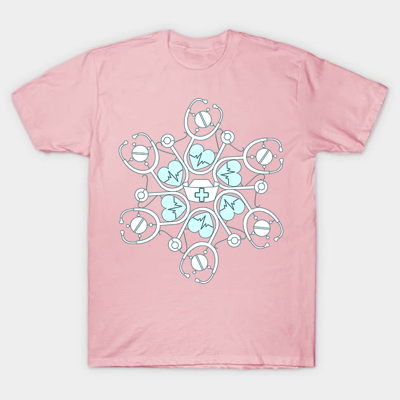 Stethoscope Snowflake Nurse T-Shirt