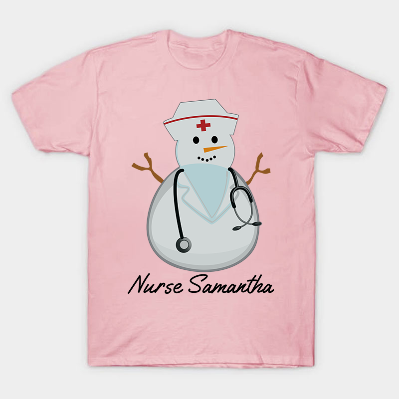 Personalized Snowman Nurse T-Shirt