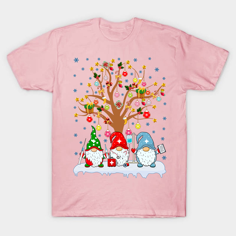 Gnome Nurses With A Presents Tree Nurse T-Shirt